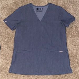 Figs heather denim casma top